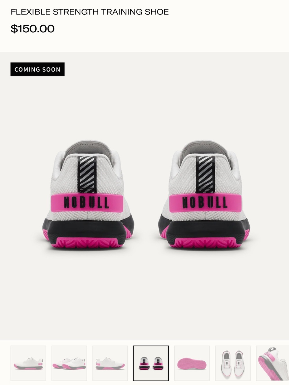 NOBULL White and Pink Lightweight Training Shoe - Picture 3 of 3